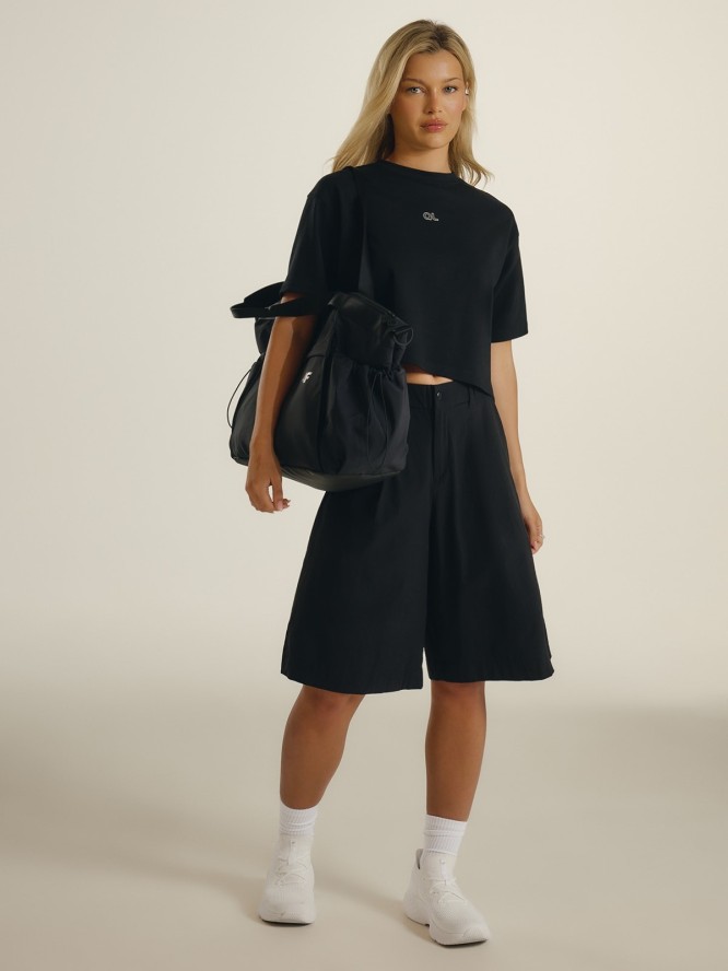 4F T-shirt loose gładki damski 4F x Anna Lewandowska - czarny M