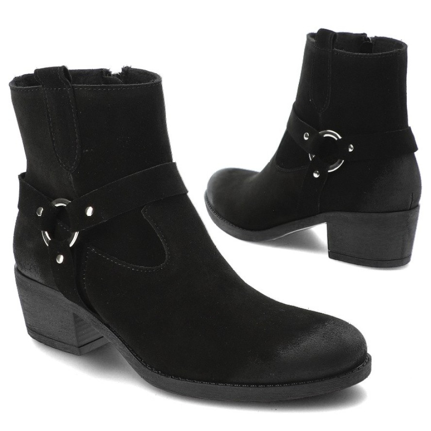 Czarne Kowbojki Armodo Stylowe Obuwie Damskie