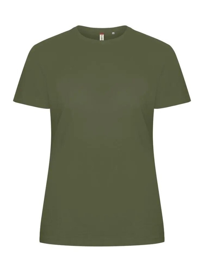 clique Basic-T Women - Dopasowana koszulka damska bawełniana, olive green