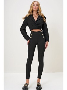 Trend Alaçatı Stili Legginsy w kolorze czarnym rozmiar: S
