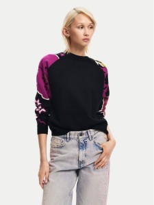 Desigual Sweter Barrie 24WWJF24 Czarny Regular Fit