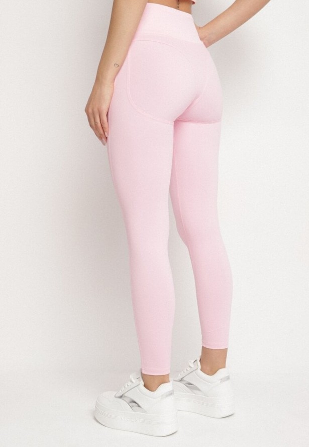 Różowe Legginsy z Modelującymi Przeszyciami Selettia