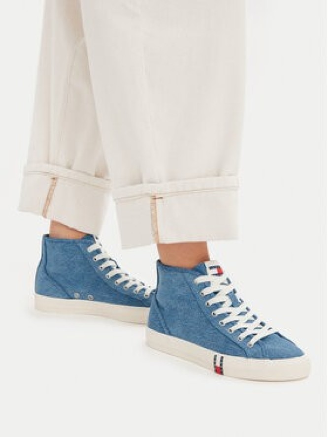 Tommy Jeans Sneakersy Archive Y2K Denim Mid Cut EN0EN03075 Niebieski
