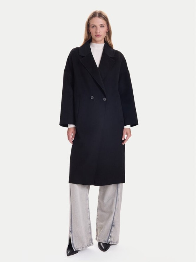 ViCOLO Płaszcz wełniany TF0003 Czarny Regular Fit