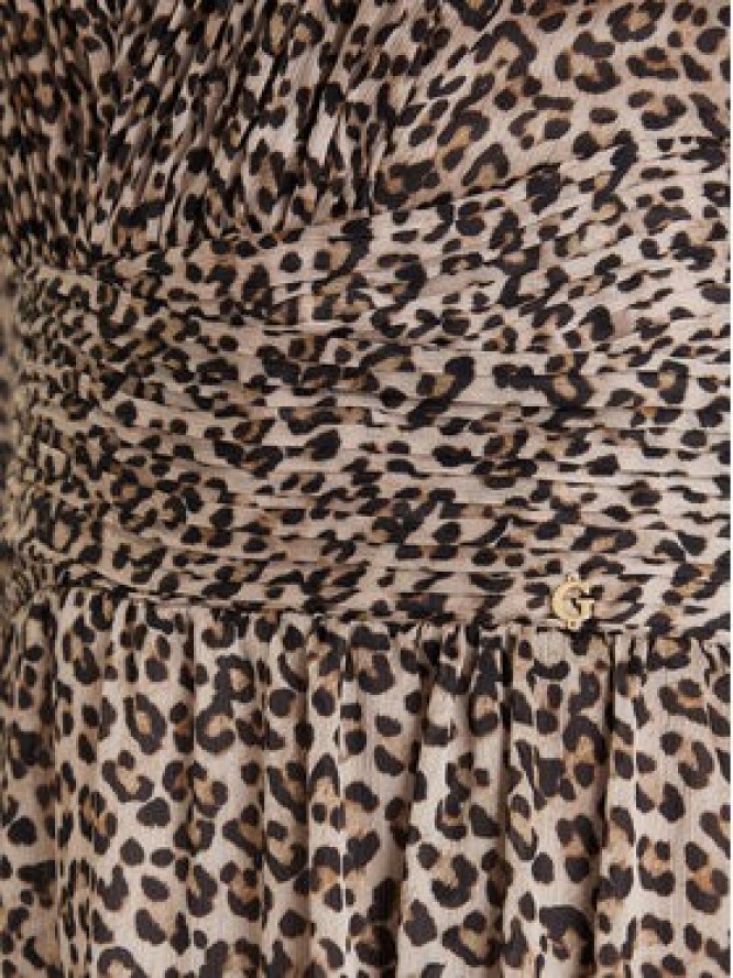 Guess Sukienka koktajlowa W5YK20 WDW82 Beżowy Regular Fit
