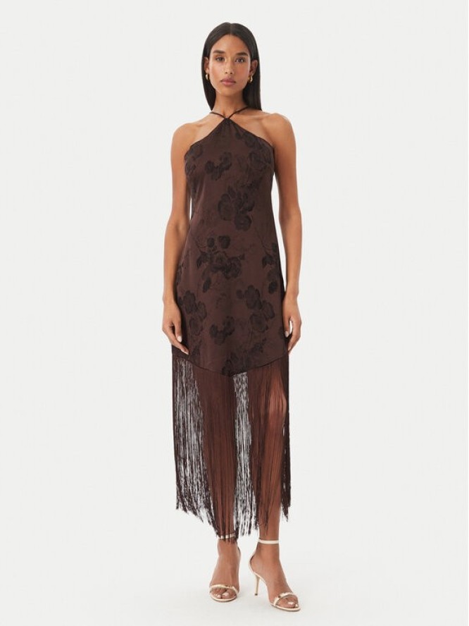 Vero Moda Sukienka koktajlowa Tathiana 10355696 Brązowy ciemny Regular Fit