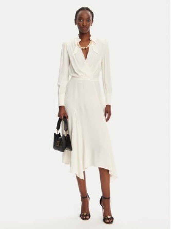 Elisabetta Franchi Sukienka koktajlowa AB-863-52E2-V590 Écru Regular Fit