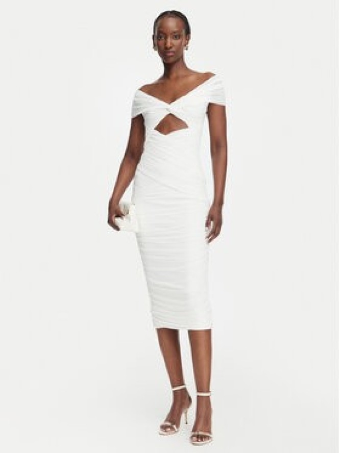 Bardot Sukienka koktajlowa Priah 60152DB Kremowy Slim Fit