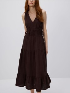 Sukienka maxi - ciemnobrązowy