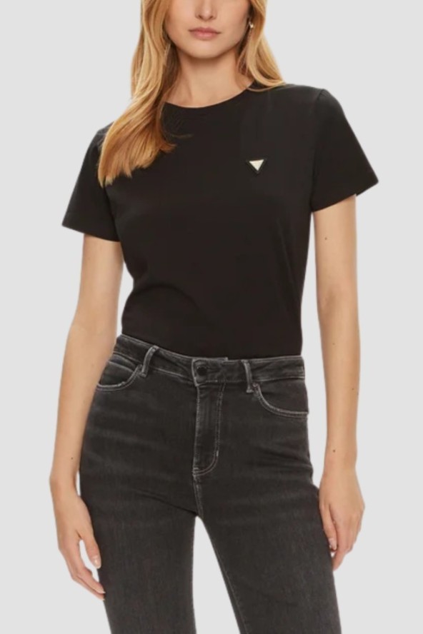 GUESS Czarny damski t-shirt na krótki rękaw Colette, Rozmiar XS