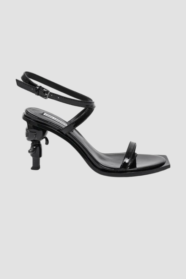 KARL LAGERFELD Czarne damskie sandały KARL NFT HEEL, Rozmiar 38