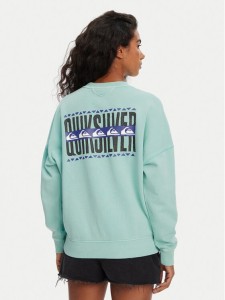 Quiksilver Bluza EQWFT03179 Turkusowy Oversize