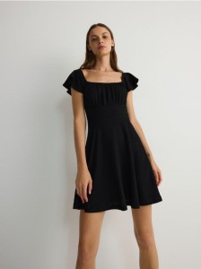 Sukienka mini z falbanami - czarny
