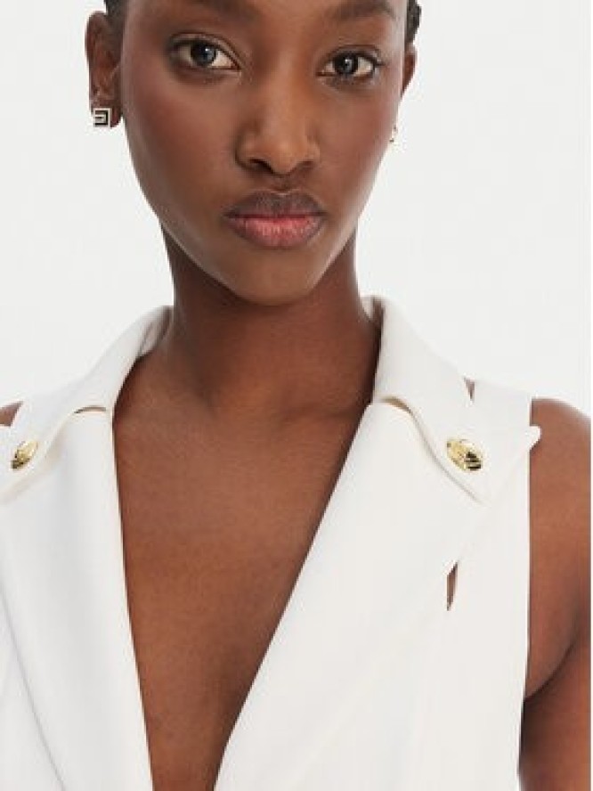 Elisabetta Franchi Sukienka koktajlowa AB-924-61E2-V520 Biały Regular Fit