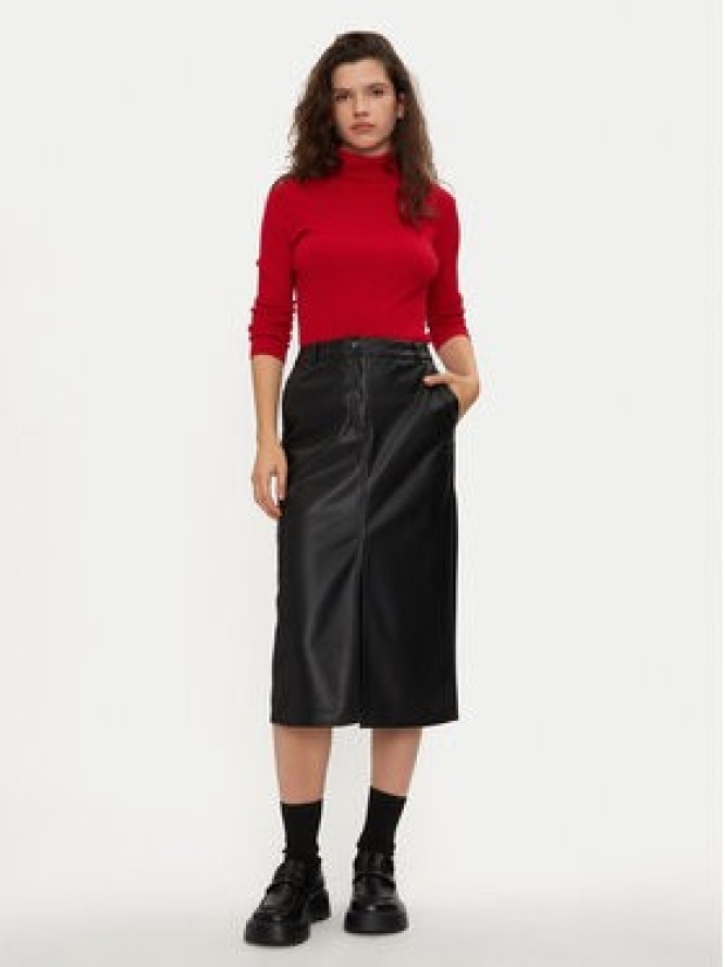 JDY Spódnica z imitacji skóry Alexa 15330385 Czarny Slim Fit