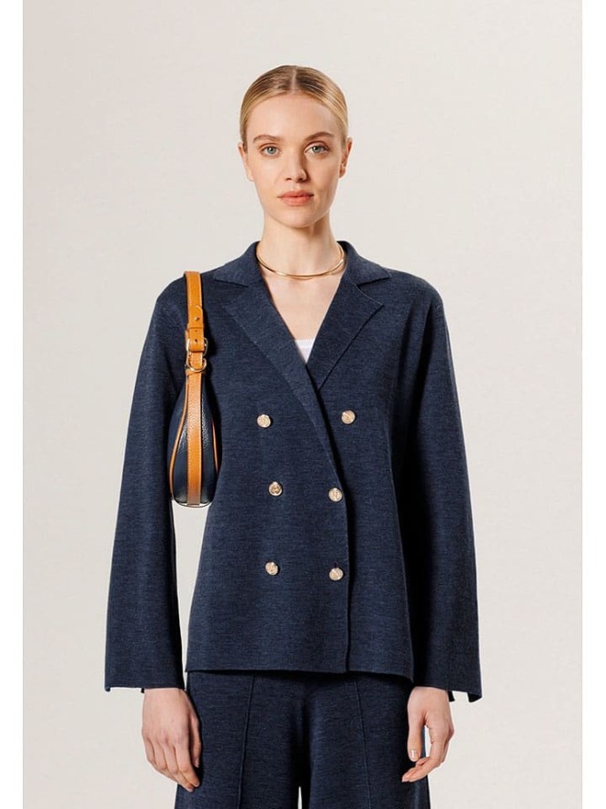 Rodier Wełniany blezer w kolorze granatowym rozmiar: M