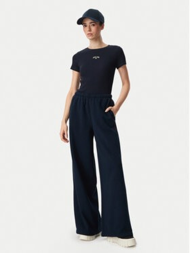 Tommy Jeans Spodnie dresowe Script DW0DW23398 Granatowy Wide Leg