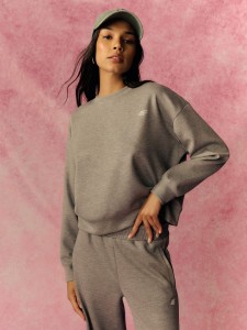 4F Bluza dresowa regular bez kaptura damska - szara S