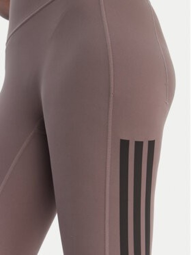 adidas Legginsy Optime Workout 3-Stripes KE7530 Szary Slim Fit