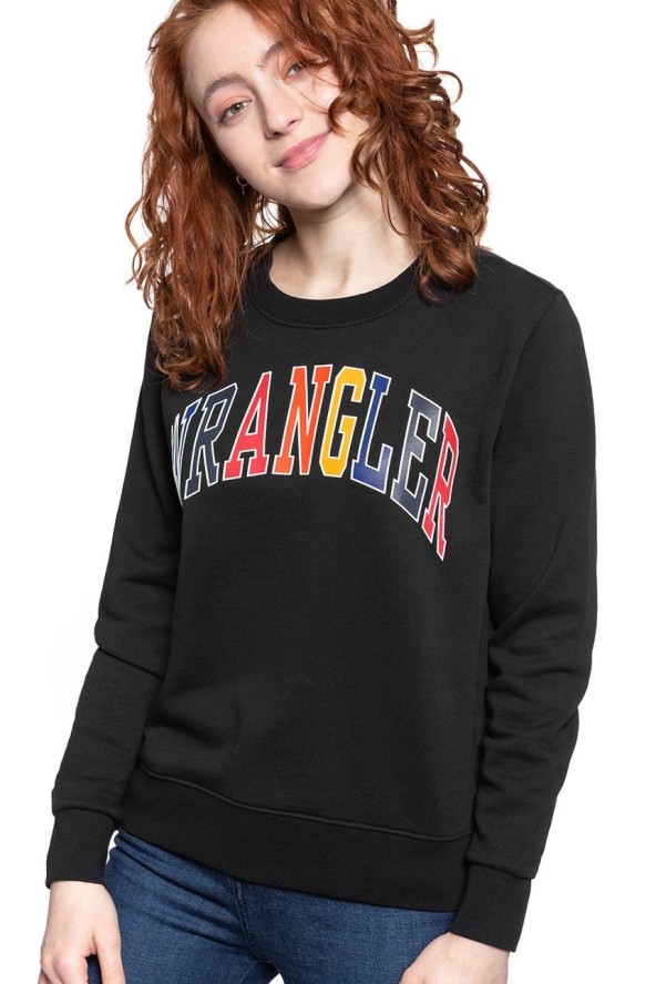 BLUZA WRANGLER REGULAR SWEAT BLACK W6N2HA100 112130785