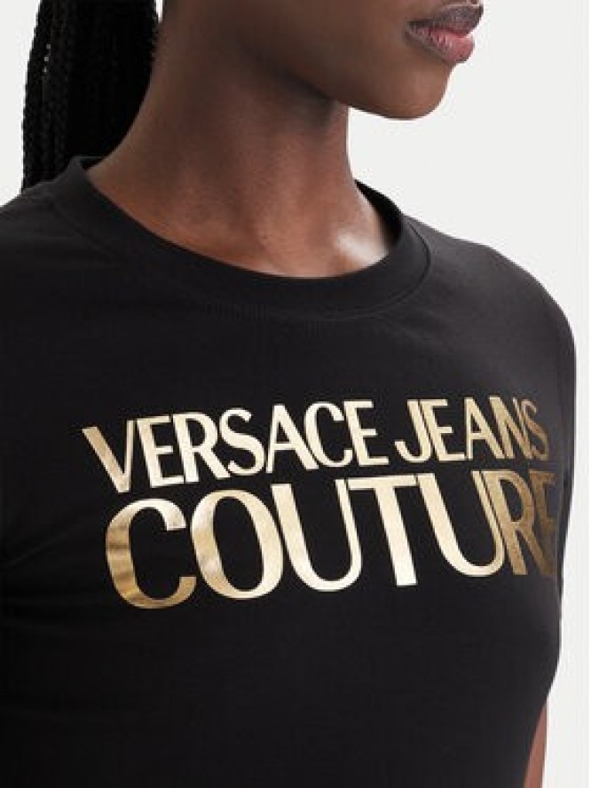 Versace Jeans Couture T-Shirt 80HAHT00 CJ03T Czarny Slim Fit