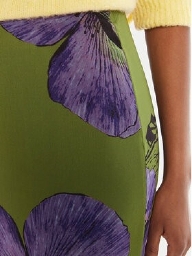 Desigual Spódnica maxi Tulleflowers Lacroix 25WWFK03 Zielony Regular Fit