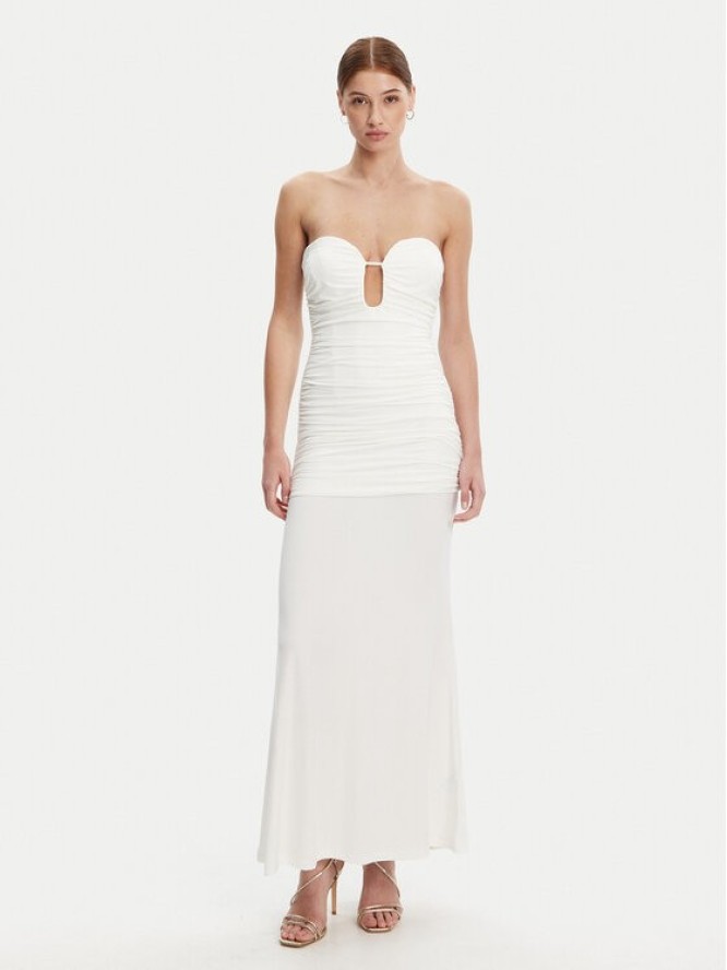 Bardot Sukienka wieczorowa 59692DB1 Biały Slim Fit