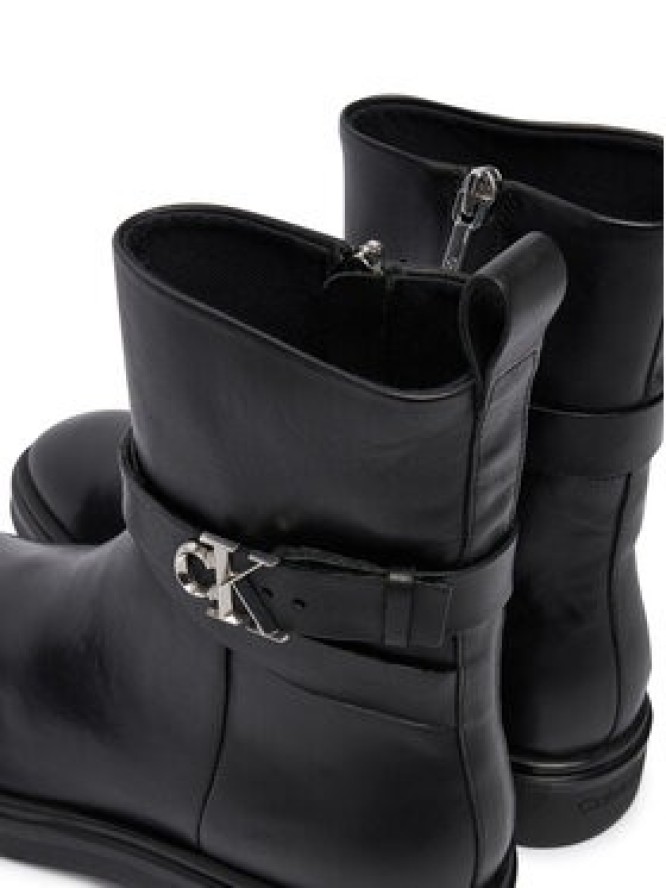 Calvin Klein Botki Ankle Boot W/ Metal Logo HW0HW02663 Czarny