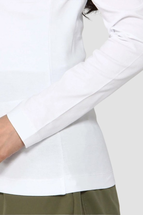 GUESS Biały damski longsleeve Embro Script, Rozmiar S