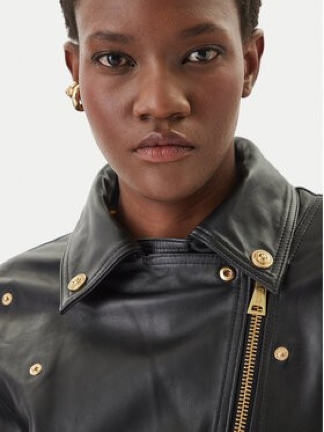 Versace Jeans Couture Kurtka skórzana 80HAVP00 CP009 Czarny Loose Fit