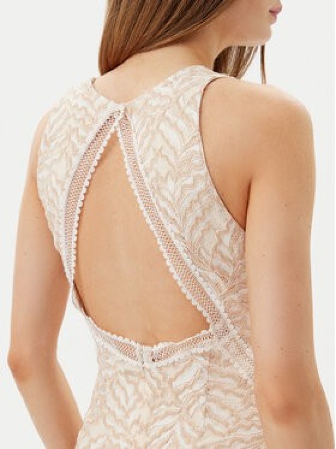 Guess Sukienka koktajlowa W5GT37 KCS90 Beżowy Slim Fit