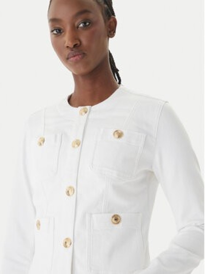 Liu Jo Kurtka jeansowa UA6260 D0275 Biały Regular Fit