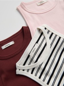 Bawełniany top - pastelowy róż