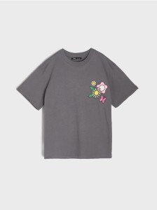 Koszulka z nadrukiem na plecach - szary