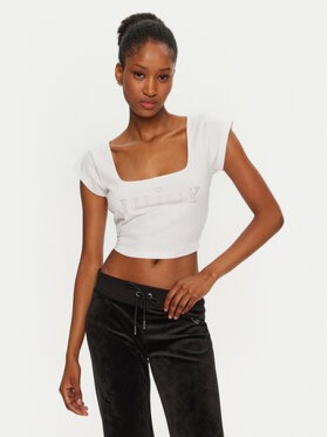 Juicy Couture Bluzka Regal JCBCT224831 Biały Slim Fit