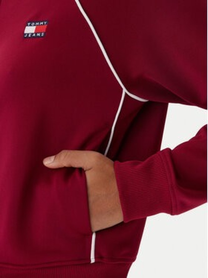 Tommy Jeans Bluza Badge DW0DW21930 Bordowy Regular Fit