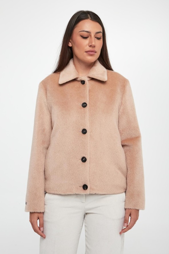 Płaszcz damski krótki z alpaki PESERICO