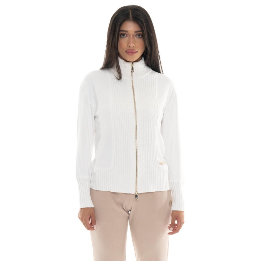 Bluza zimowa Leone 1947 Warm Touch Damen,Reißverschluss und Strickeinsätzen