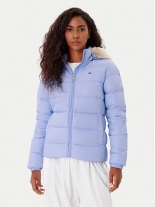 Tommy Jeans Kurtka puchowa Basic DW0DW18312 Niebieski Slim Fit