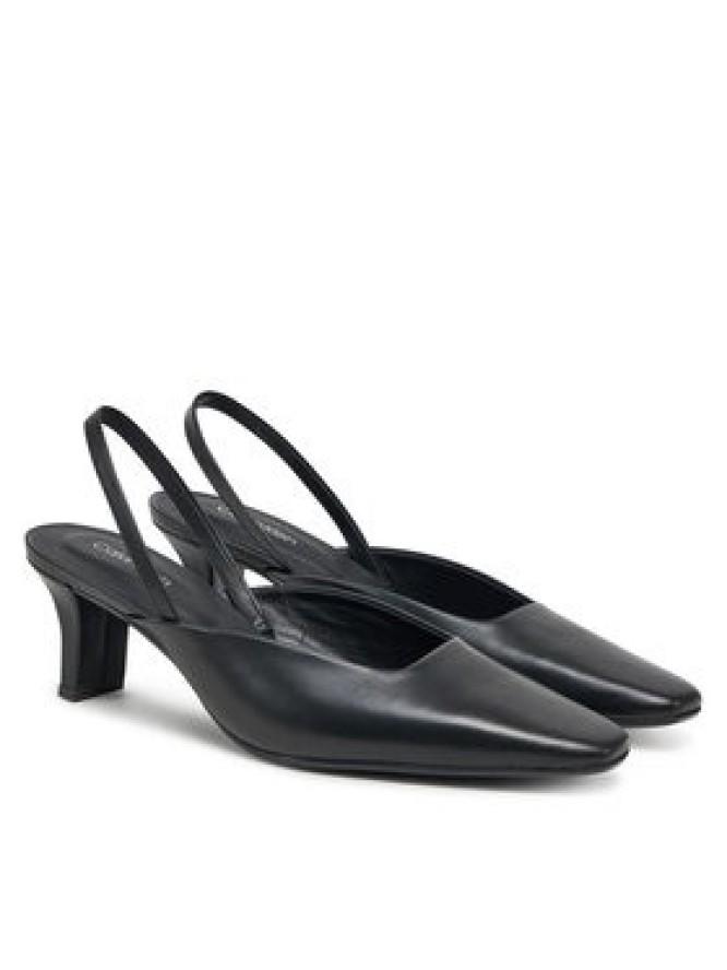 Calvin Klein Czółenka Heel Mule Pump 50 - Lth HW0HW02551 Czarny