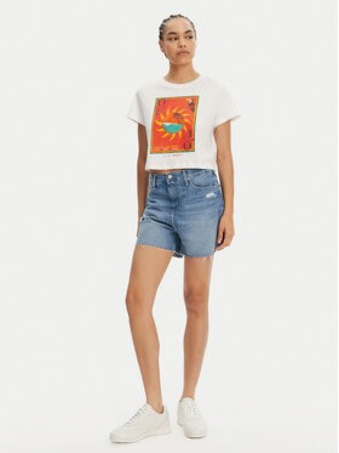 Roxy T-Shirt ERJZT05921 Biały Relaxed Fit