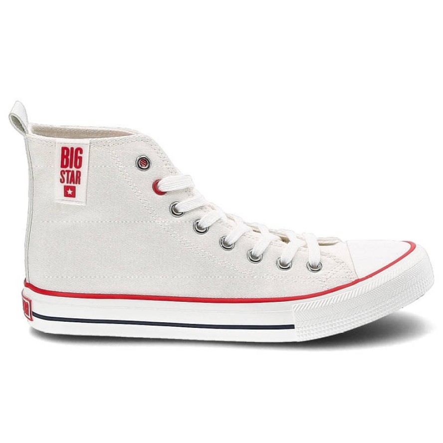 Trampki unisex Big Star, sznurowany wykonany z materiału z naszywanym logo na cholewce gumowy nosek oraz podeszwa metalowe przelotki i kontrastowe sz