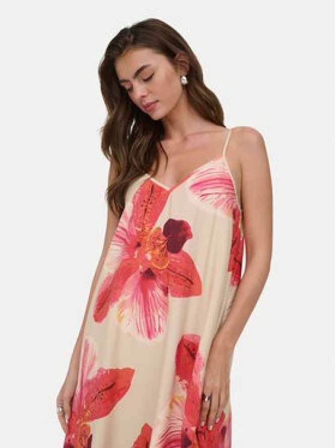 ONLY Sukienka letnia Resi 15372628 Beżowy jasny Regular Fit