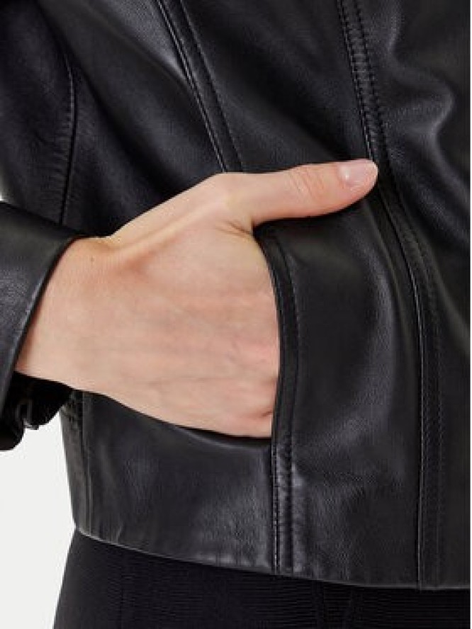 BOSS Kurtka skórzana C_Saleste1 50545625 Czarny Regular Fit