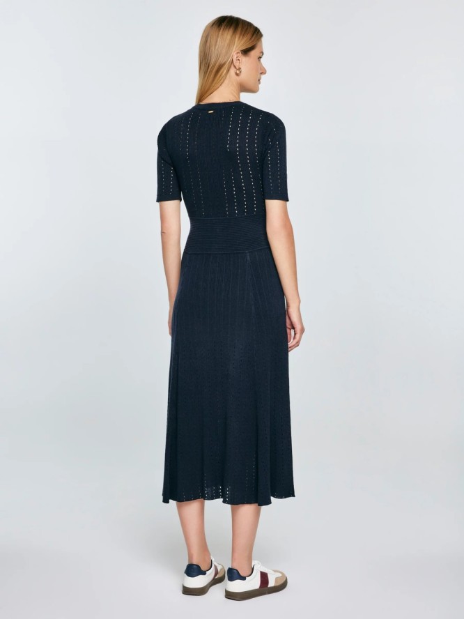 Sukienka damska midi sweterkowa granatowa Adalina 403