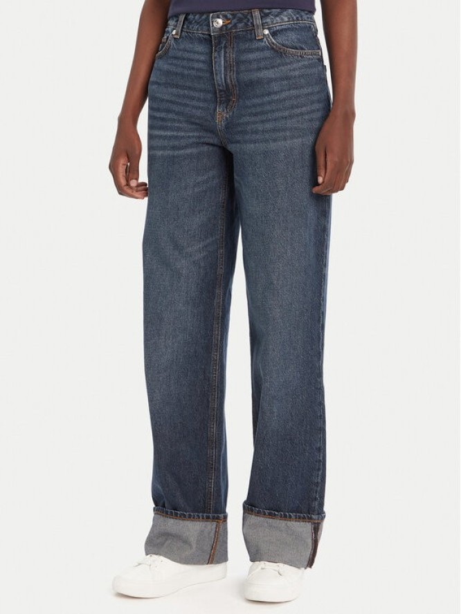 HUGO Jeansy Gealena_2 50542144 Granatowy Wide Leg