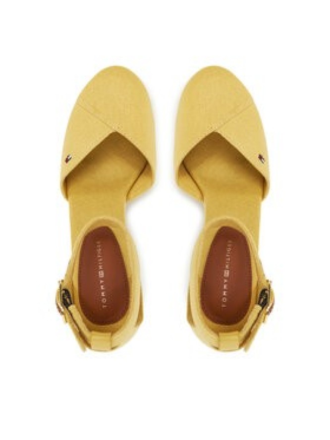 Tommy Hilfiger Półbuty Flag High Wedge Espad Closed Toe FW0FW08494 Żółty