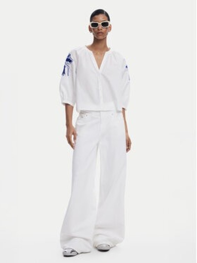 Desigual Bluzka Cratos 25SWBW03 Biały Loose Fit