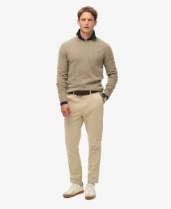 superdry Spodnie chino International slim z bawełny ze stretchu – Chateau Beige