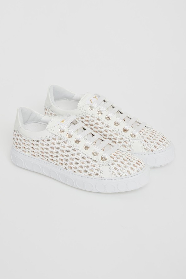 Sneakersy damskie skórzane CESARE CASADEI